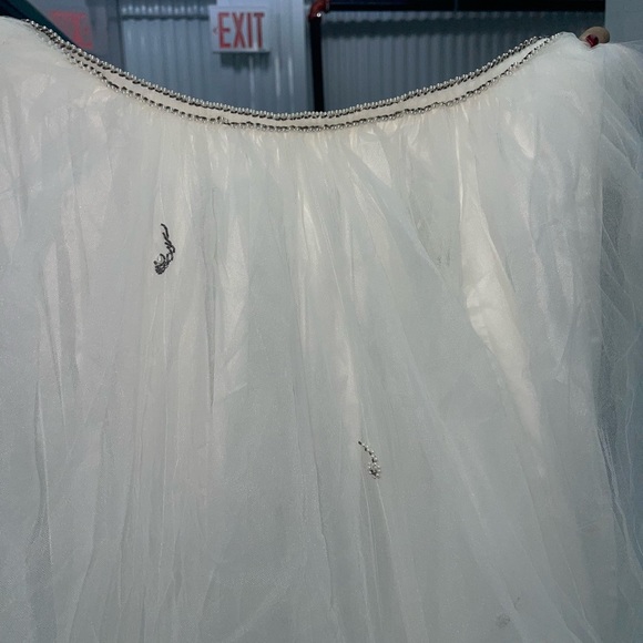 Preowned Eva Scaasi Wedding Dress (with veil & cathedral train included) Size 4 - Picture 6 of 7